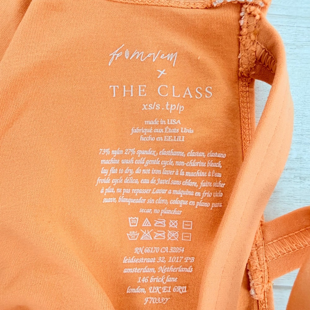 Free People Movement x The Class Bodysuit Womens XS/S Orange Seamless Pilates - Picture 9 of 13